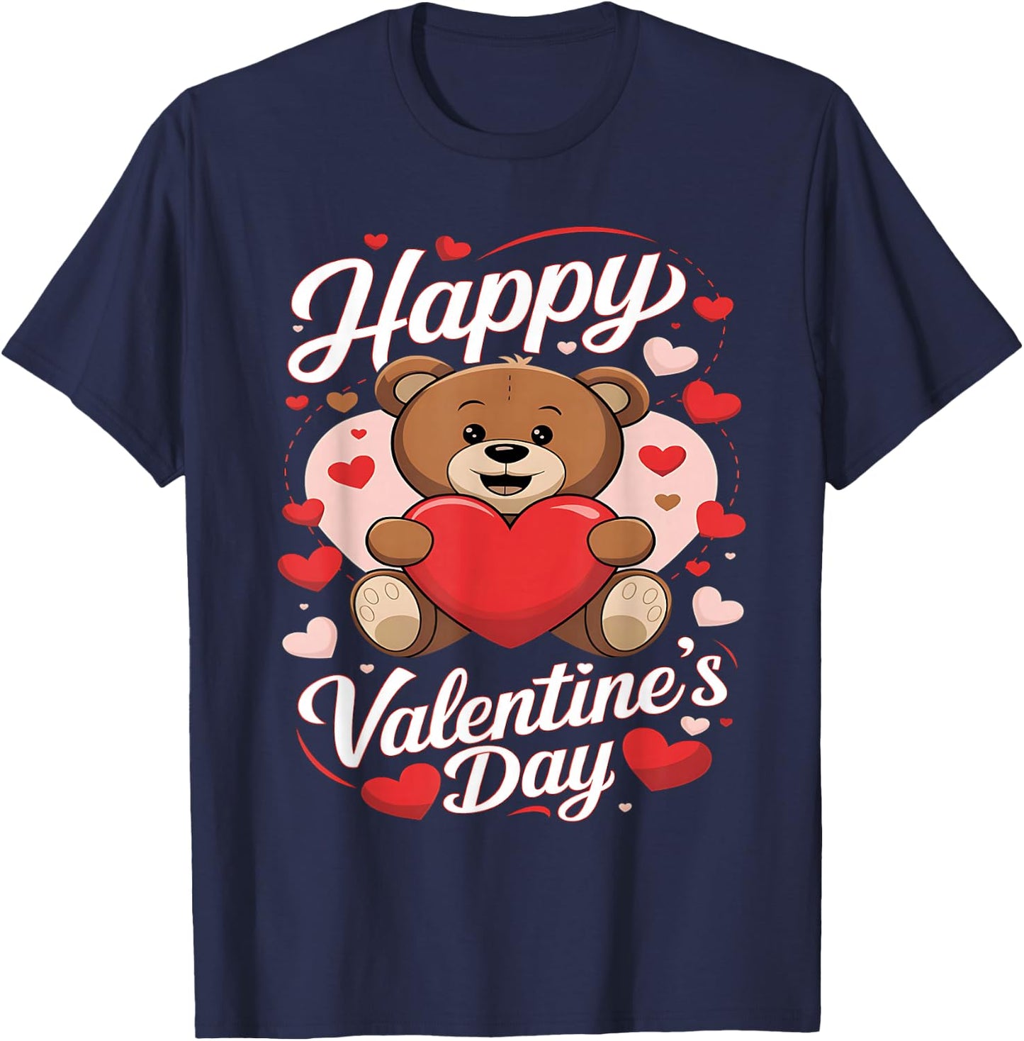 Happy Valentines Shirts Women Cute Valentine T-Shirt - T-Shirt | Navy