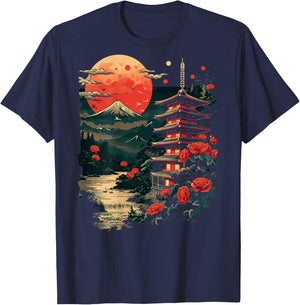 Japan Backprint , black T-Shirt - T-Shirt | Navy