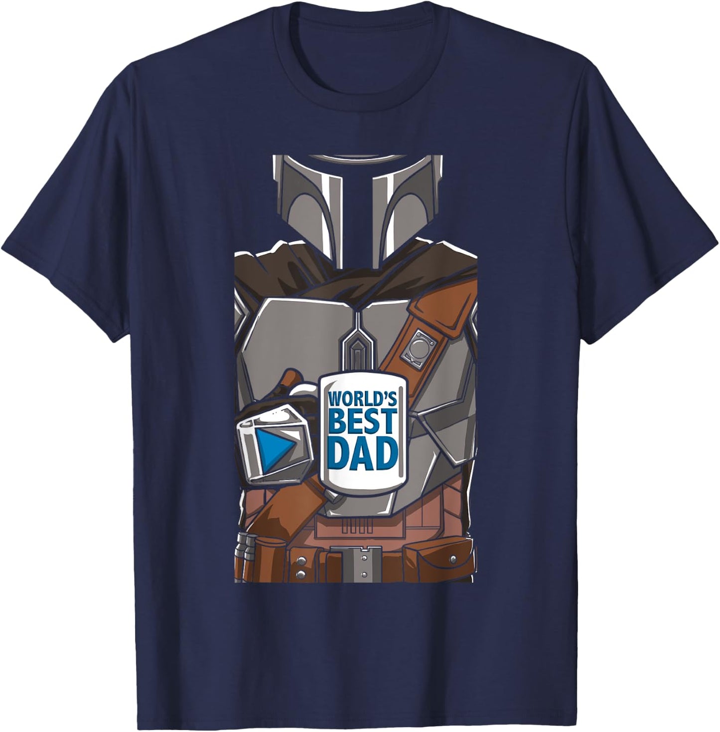 Star Wars The Mandalorian Father's Day World's Best Dad Mug T-Shirt - T-Shirt | Navy