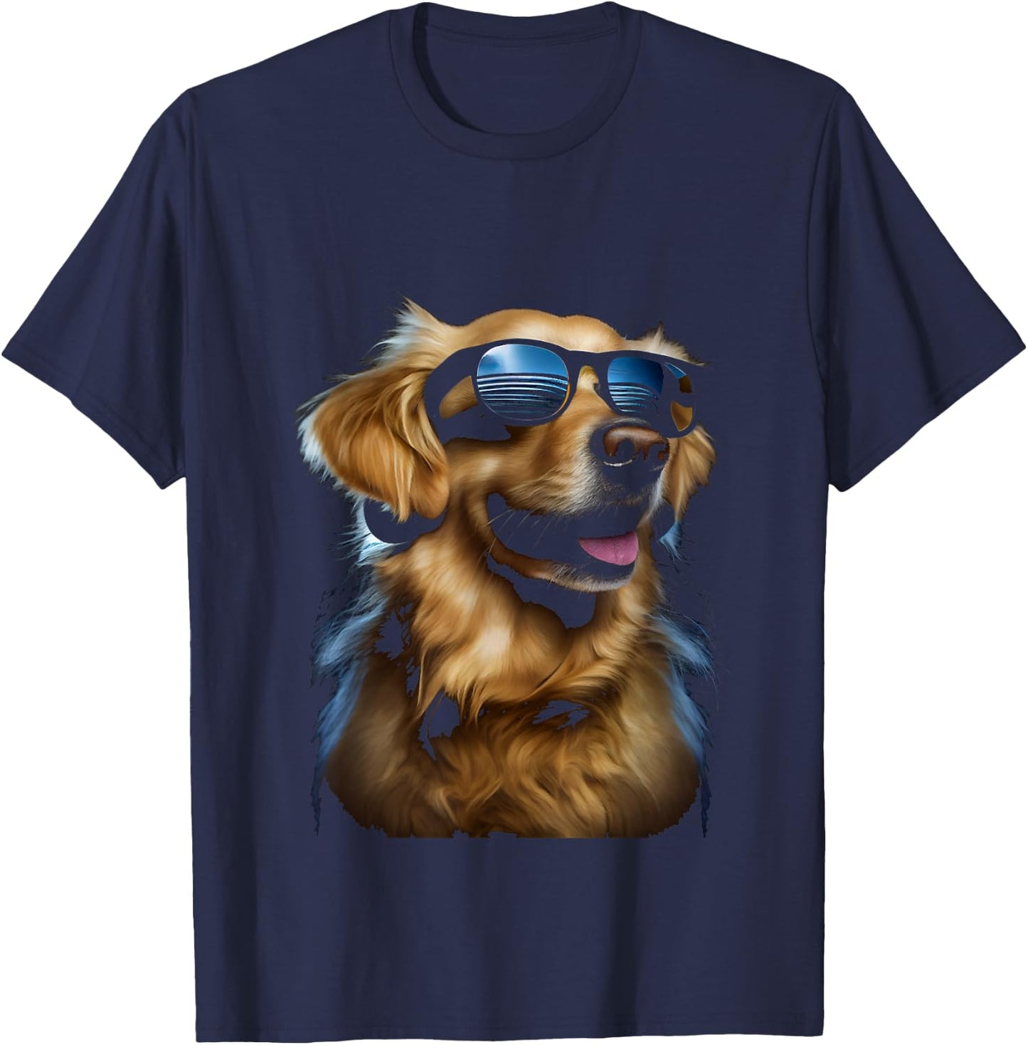 Golden retriever dog sunglasses dog fans retriever fans T-Shirt - T-Shirt | Navy