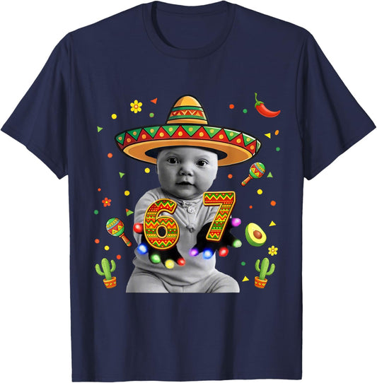 Ai Baby 67 Six Seven Hand Gloving Niche Cinco De Mayo Meme T-Shirt - T-Shirt | Navy