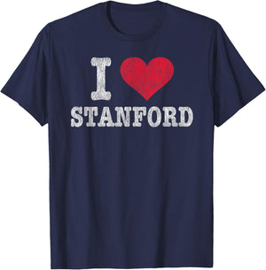 Distressed Retro I Love Stanford CA Souvenir T-Shirt - T-Shirt | Navy