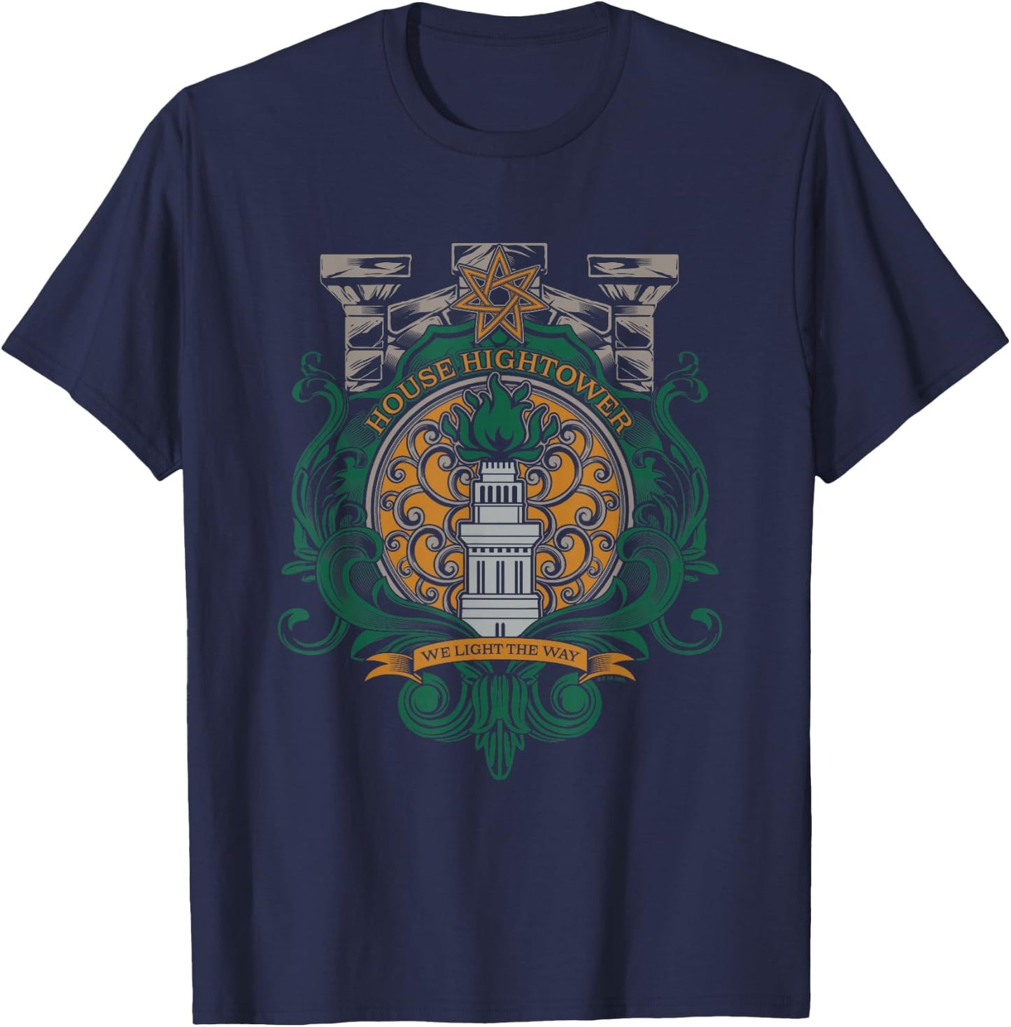 Game Of Thrones Iconic House Hightower We Light The Way Logo T-Shirt - T-Shirt | Navy