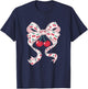 Pretty Pink Bow Woman Cute Cherries Cute T-Shirt - T-Shirt | Navy
