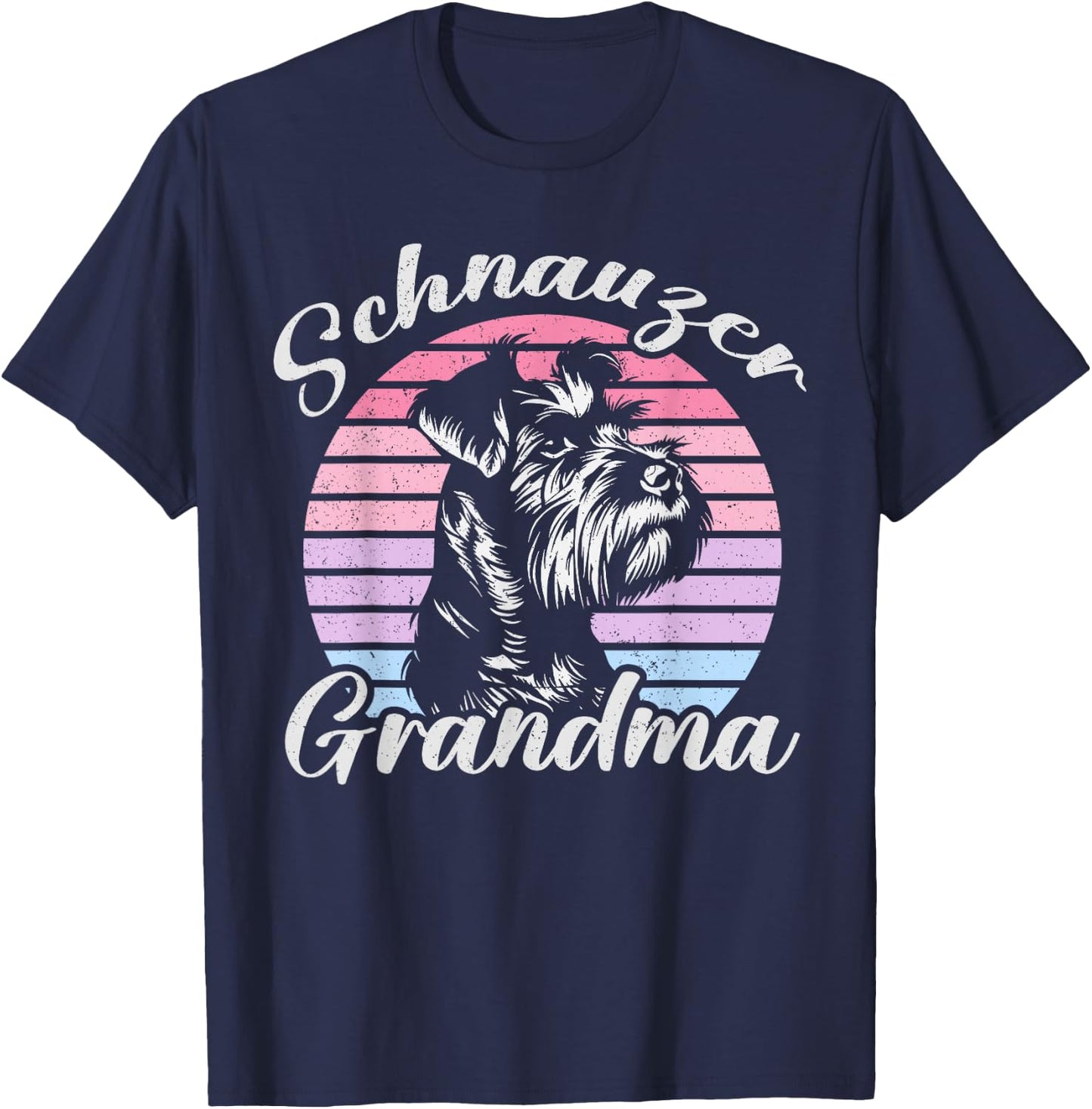 Schnauzer Grandma Pet Funny Mother's Day Vintage T-Shirt - T-Shirt | Navy
