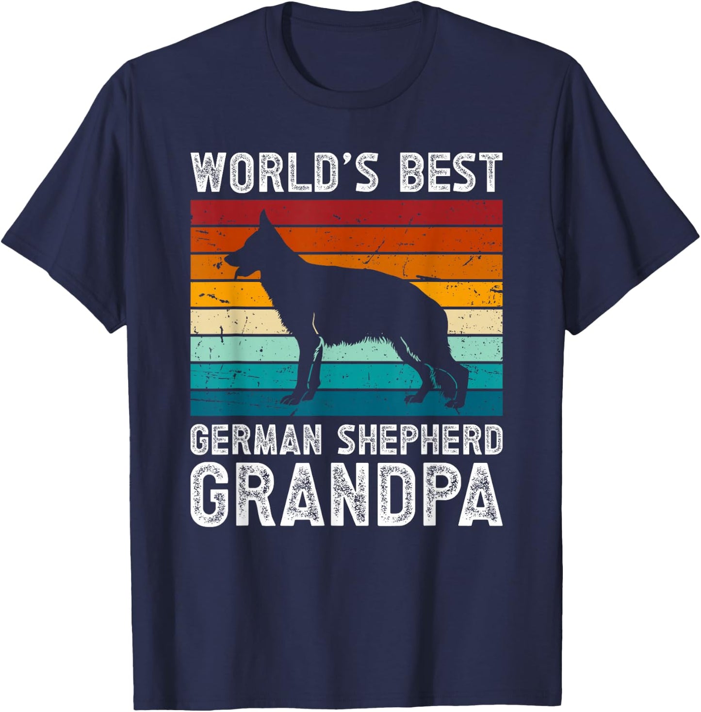 World's Best German Shepherd Grandpa Of A German Shepherd T-Shirt - T-Shirt | Navy