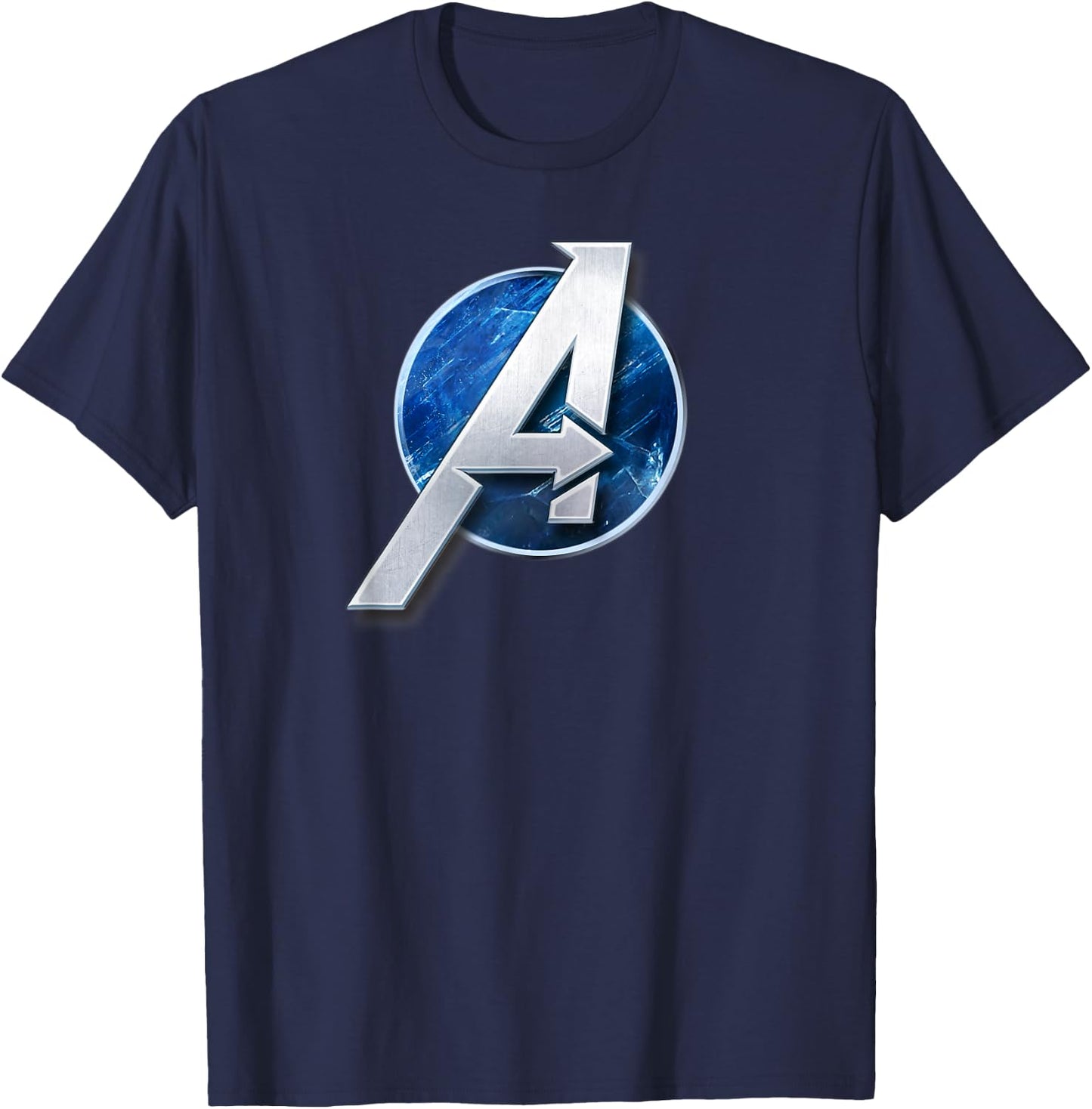 Marvel's Avengers Game Silver 'A' Logo T-Shirt - T-Shirt | Navy