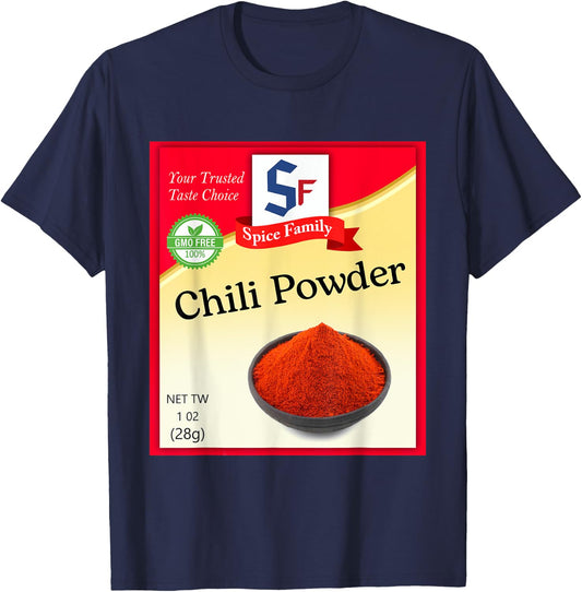 Chili Powder Condiment Costume Holiday Spice Costumes T-Shirt - T-Shirt | Navy