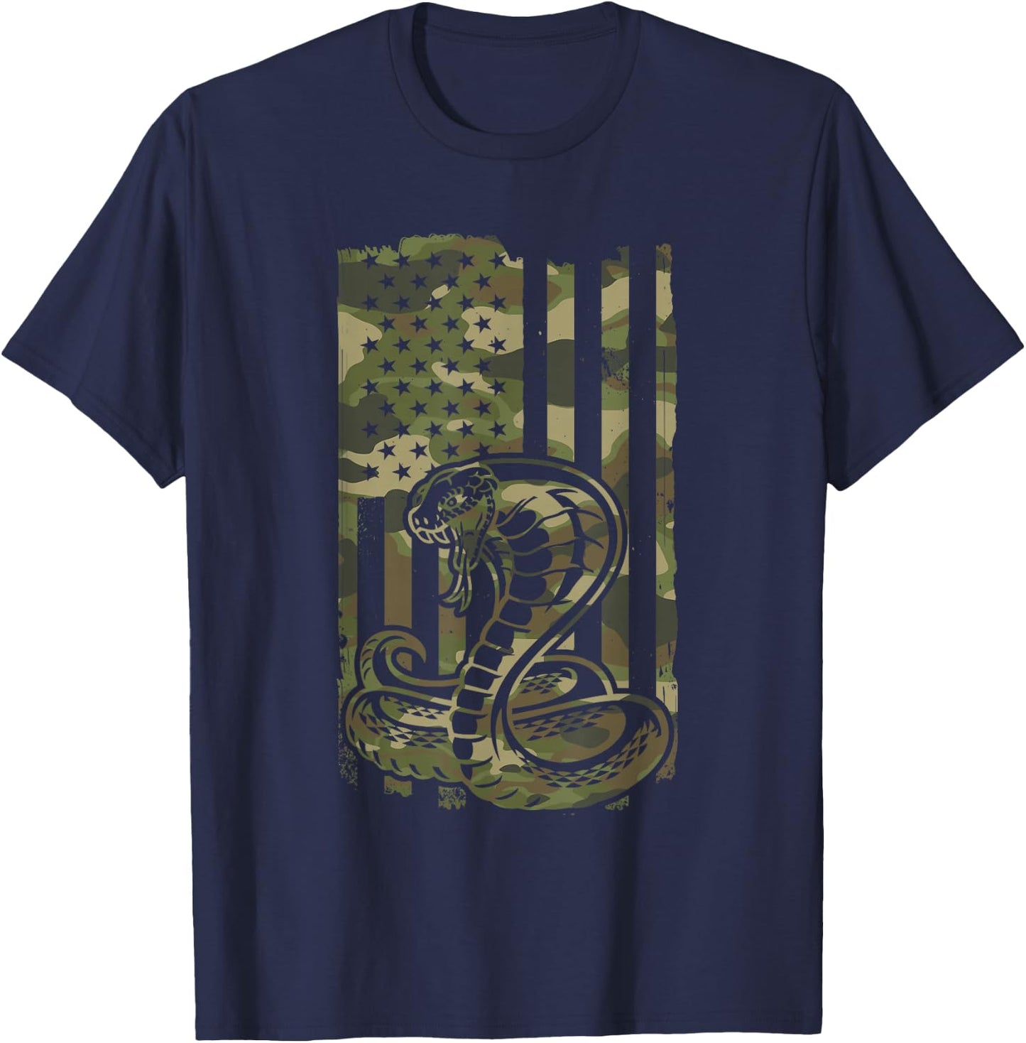 Snake Graphic Design - Python Snake Owner USA Flag 4th July T-Shirt - T-Shirt | Navy
