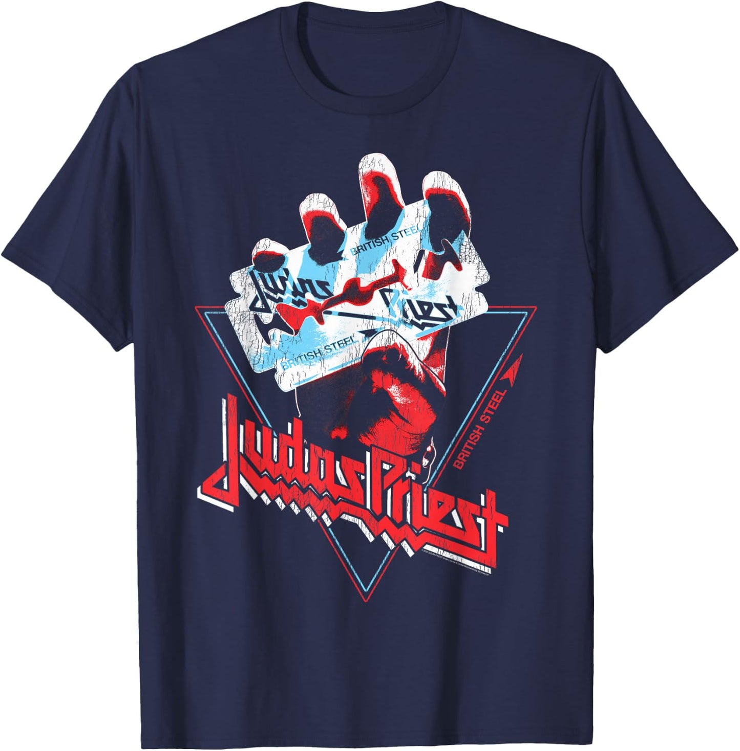 Judas Priest British Steel Graphic Picture , black T-Shirt - T-Shirt | Navy