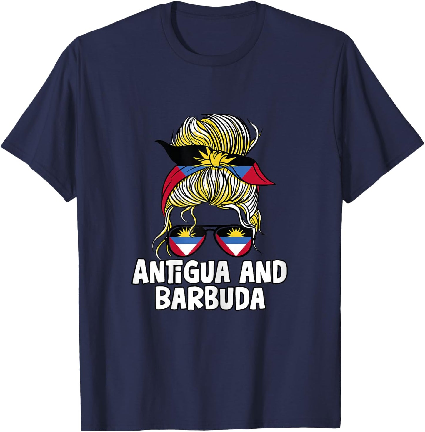 Antigua and Barbuda Girl African Girls Flag T-Shirt - T-Shirt | Navy