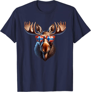 Norwegen-Elch, lustiges Touristen-Reise-Souvenir T-Shirt - T-Shirt | Navy