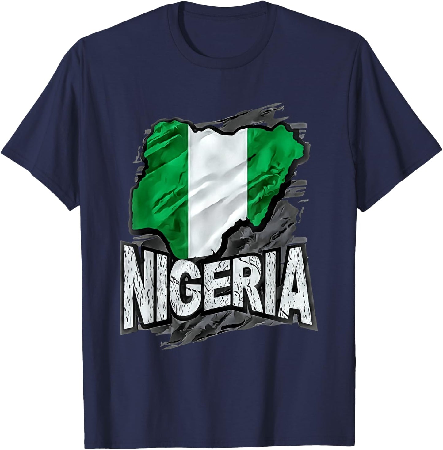 Nigeria , Black, S T-Shirt - T-Shirt | Navy