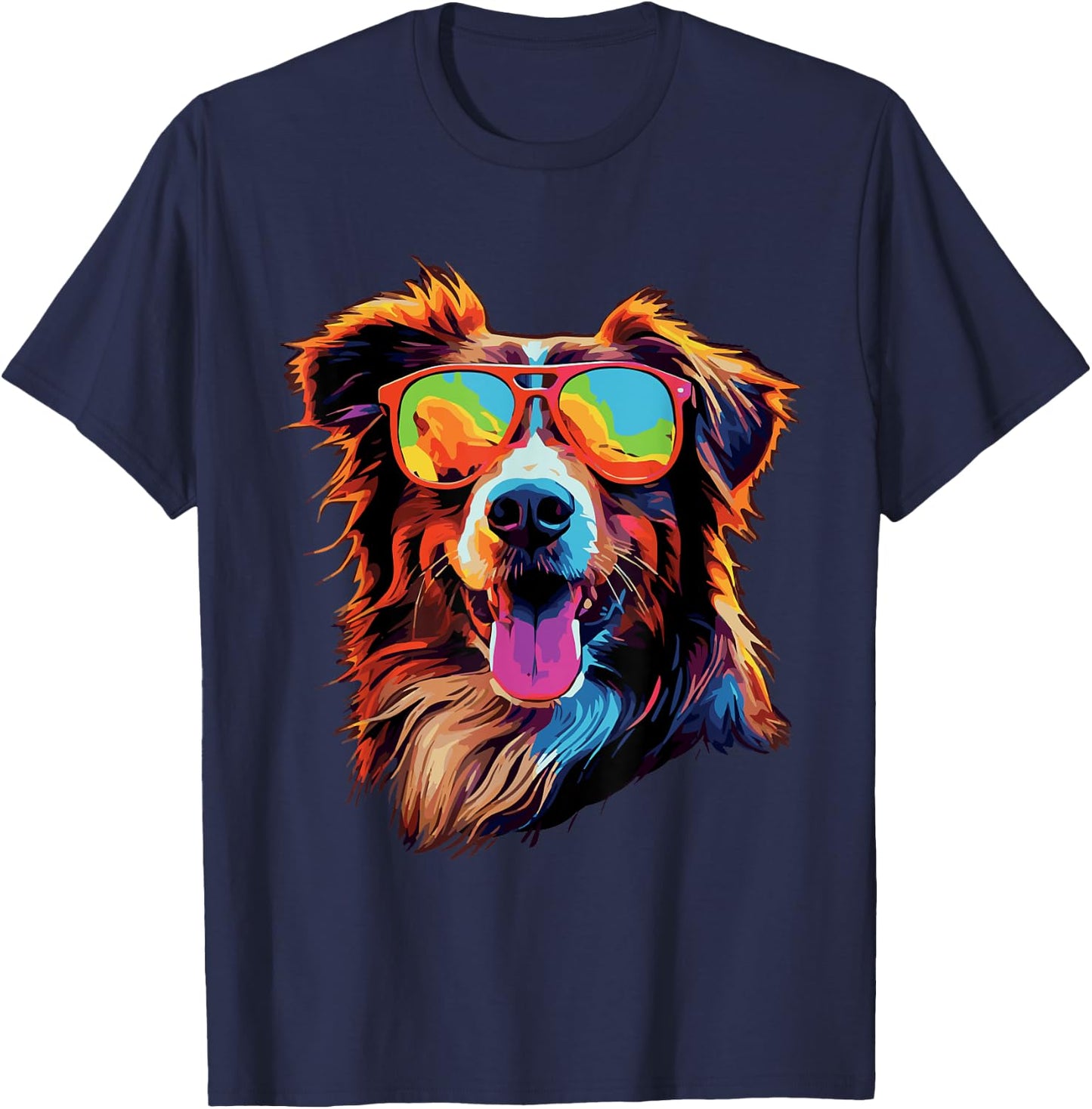 Australian Shepherd Sunglasses Aussie T-Shirt - T-Shirt | Navy