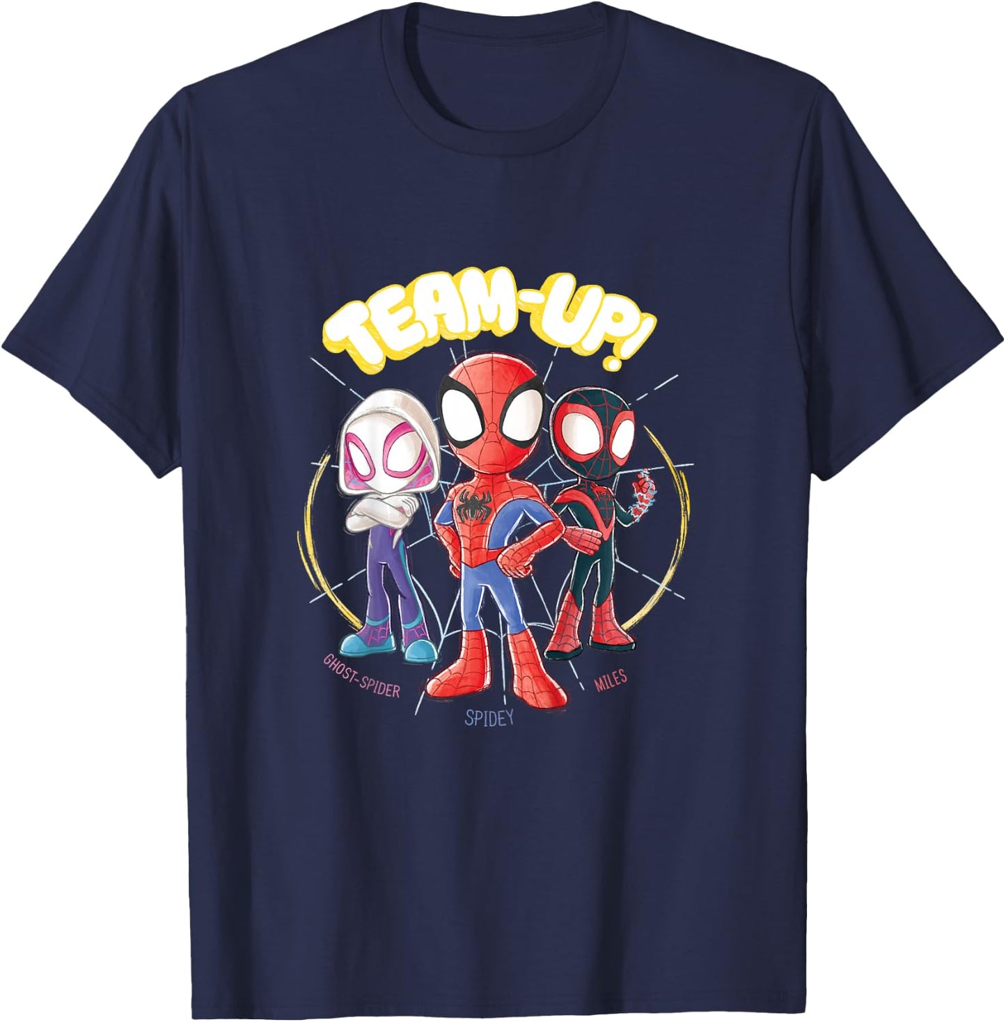 Kids Marvel Spidey and His Amazing Friends Team Up! , White T-Shirt - T-Shirt | Navy