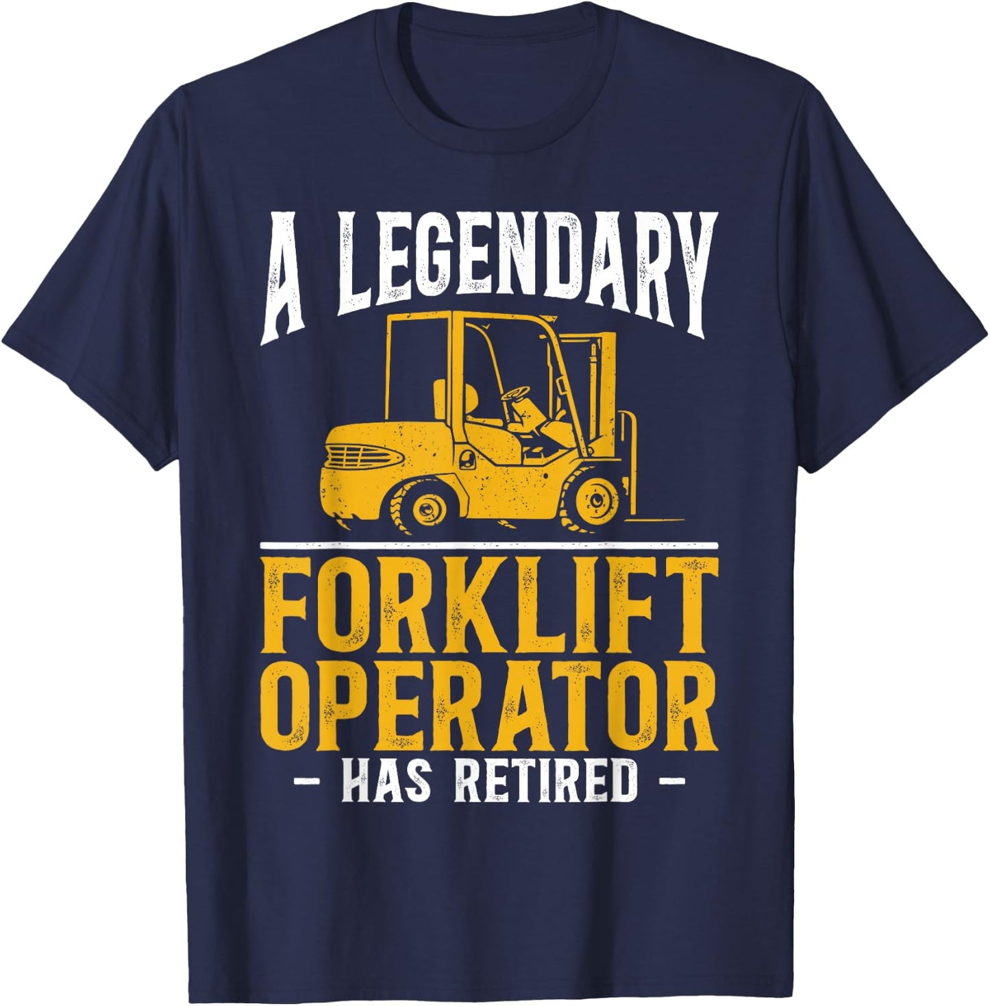 Certified Forklift Truck Operator Retirement Vintage A T-Shirt - T-Shirt | Navy