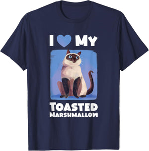 Flame Point Siamese Cat I Love My Toasted Marshmallow T-Shirt - T-Shirt | Navy