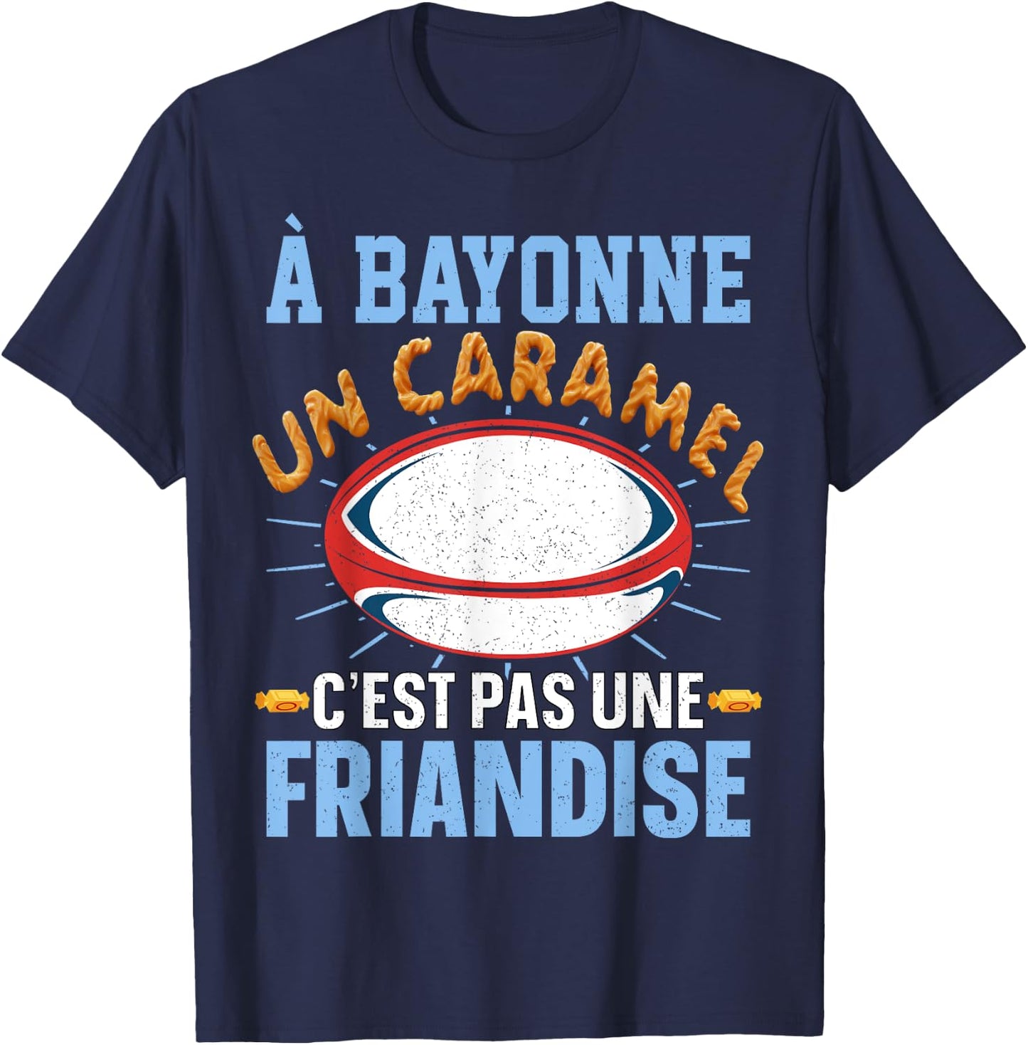 Bayonne Rugby Supporter for Bayonnais fan of Humour Rugby , Black, S T-Shirt - T-Shirt | Navy