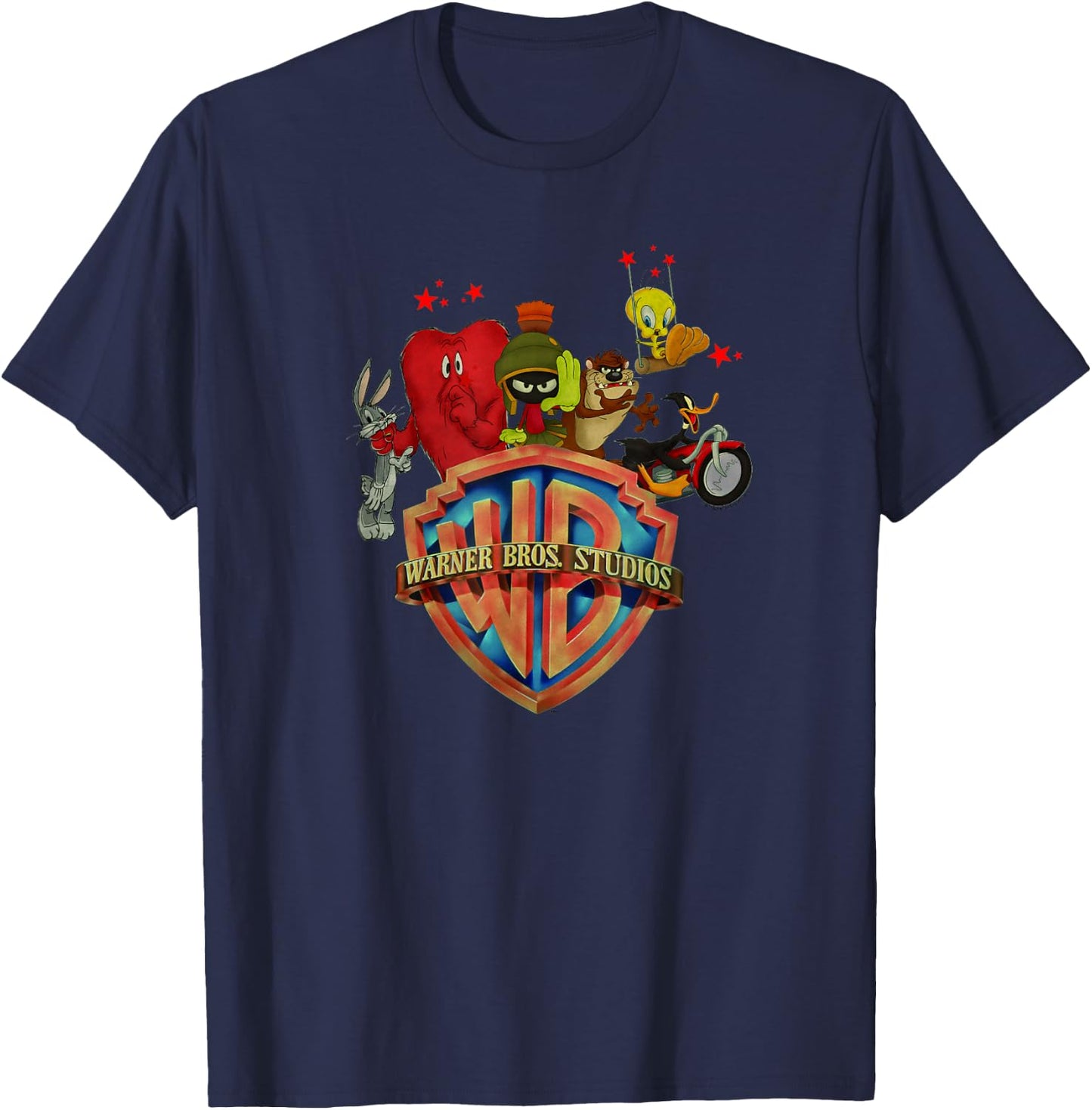 WB100 Looney Tunes Trouble Makers Warner Bros. Logo T-Shirt - T-Shirt | Navy