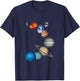 Solar System for Children, Solar System for Girls and Women , black T-Shirt - T-Shirt | Navy