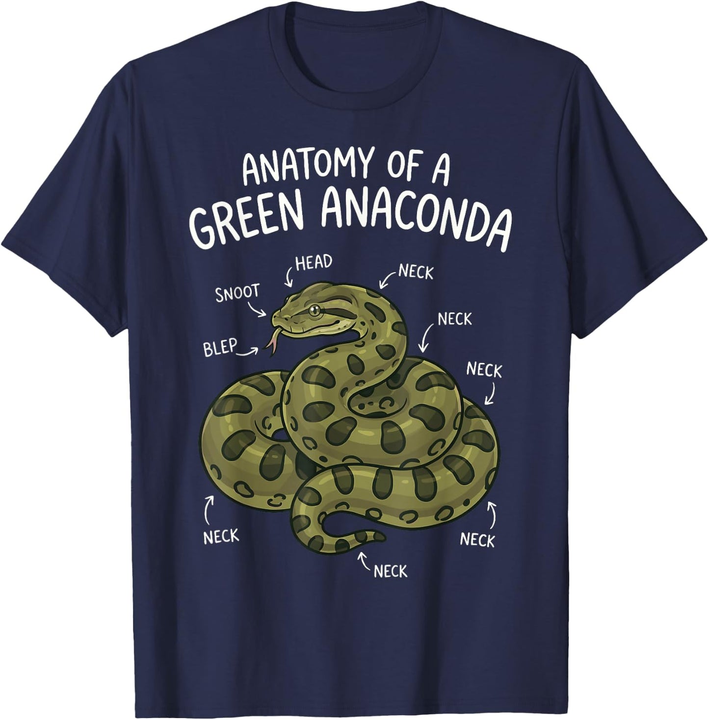 Anatomy of A Green Anaconda T-Shirt - T-Shirt | Navy