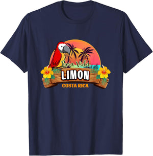 Limon Costa Rica Pura Vida Tropical Vacation Souvenir T-Shirt - T-Shirt | Navy