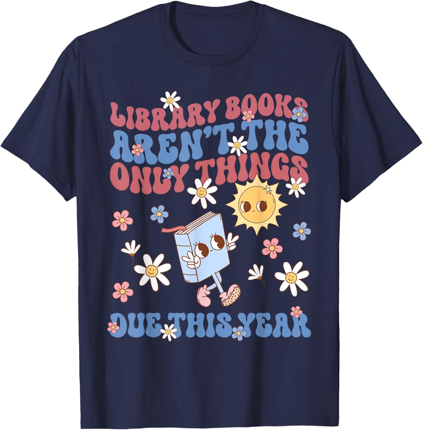 Librarian Pregnancy Announcement Expectant Bookish Maternity T-Shirt - T-Shirt | Navy