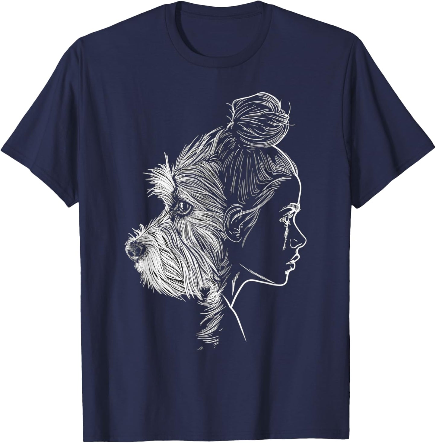 Schnauzer Mom Dog Art Schnauzer Lover Mother's Day T-Shirt - T-Shirt | Navy