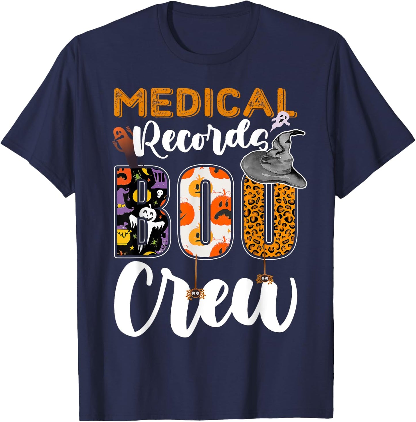 Medical Records Boo Crew Halloween Matching MRT T-Shirt - T-Shirt | Navy