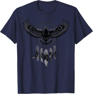 Raven Dreamcatcher Goth T-Shirt - T-Shirt | Navy