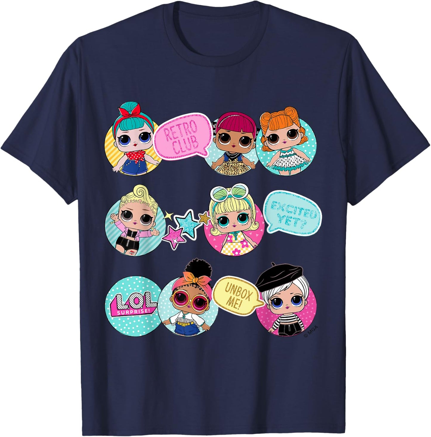L.O.L. Surprise! Retro Club Aufgeregt, doch nicht? Unbox Me! , blue T-Shirt - T-Shirt | Navy