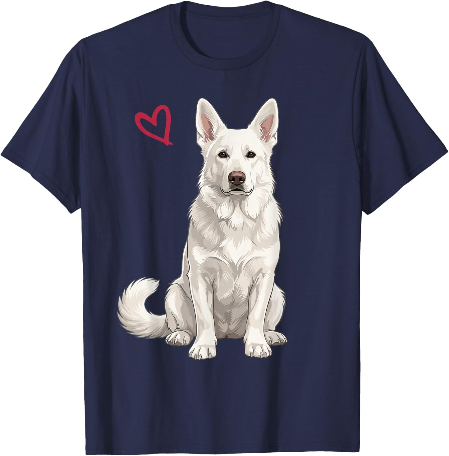 White German Shepherd T-Shirt - T-Shirt | Navy
