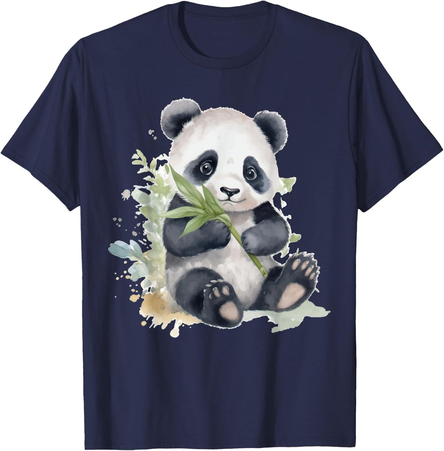 Watercolor Panda T-Shirt - T-Shirt | Navy