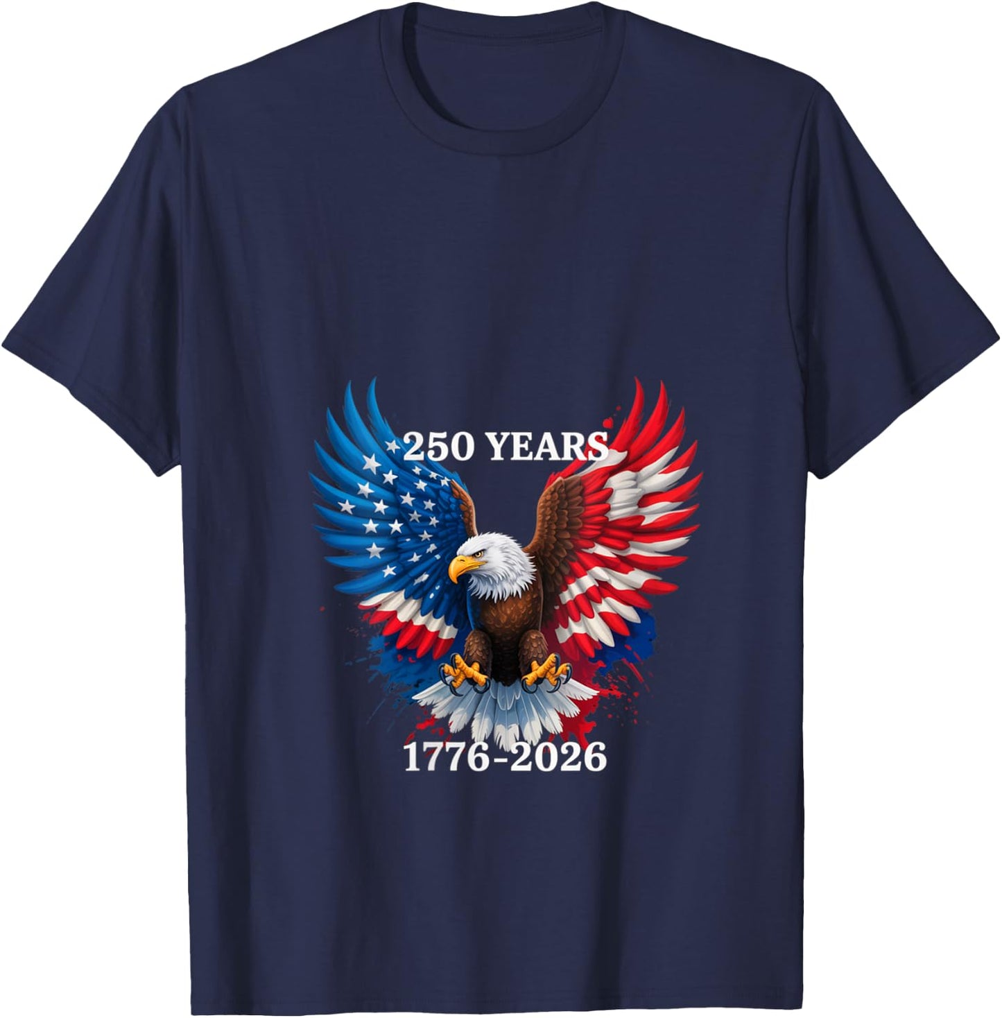 Women's 250 Years American 1776 2026 250th USA Birthday 4th of July V-Neck T-Shirt - T-Shirt | Navy