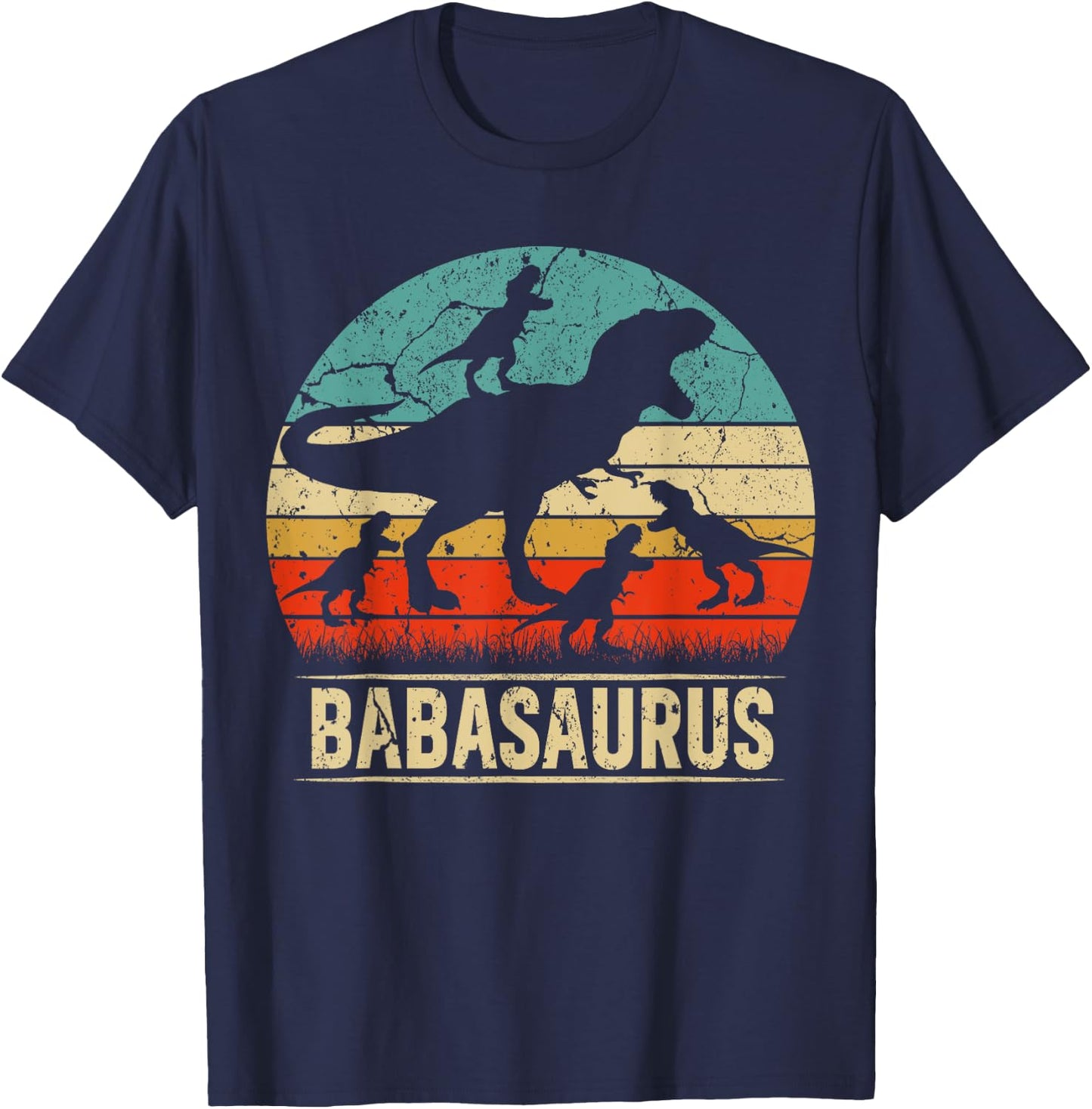 Baba Dinosaur T Rex Babasaurus 4 kids Family Matching T-Shirt - T-Shirt | Navy