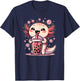 Kawaii Axolotls Bubble Tea Boba Axolotl T-Shirt - T-Shirt | Navy