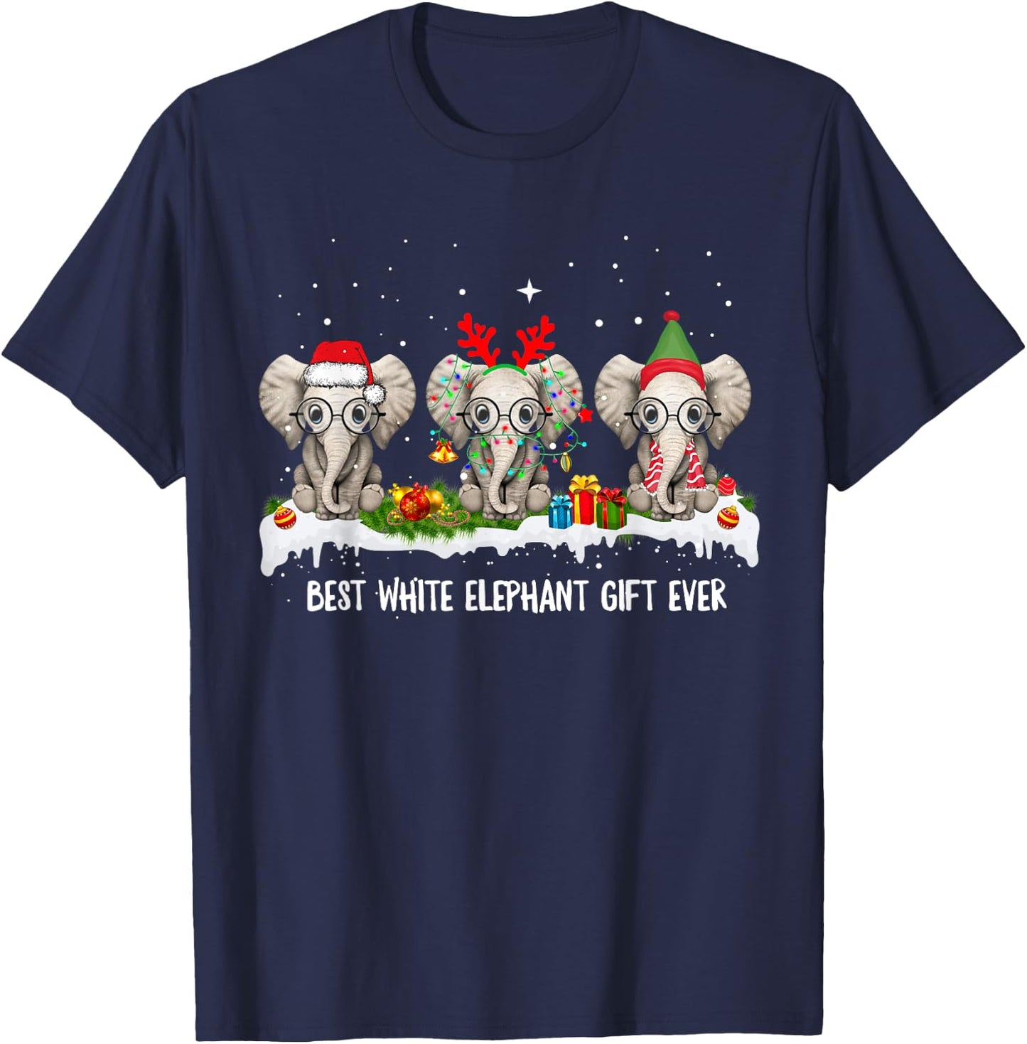 Best White Elephant Gift Ever Funny For Merry Christmas T-Shirt - T-Shirt | Navy