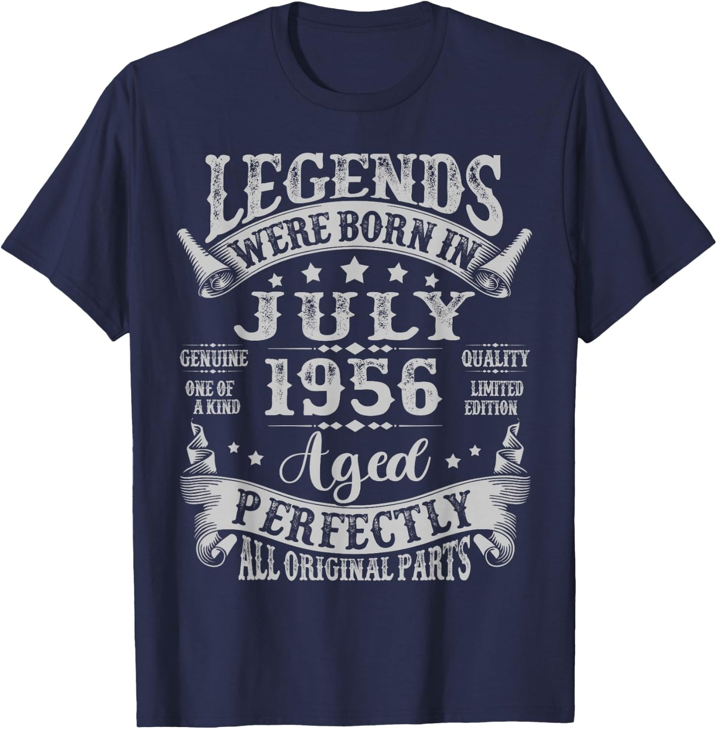 Legends Were Born in July 1956 Vintage 69th Birthday Men Dad T-Shirt - T-Shirt | Navy