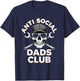 Fathers Day Gift Anti Social Dads Club T-Shirt - T-Shirt | Navy