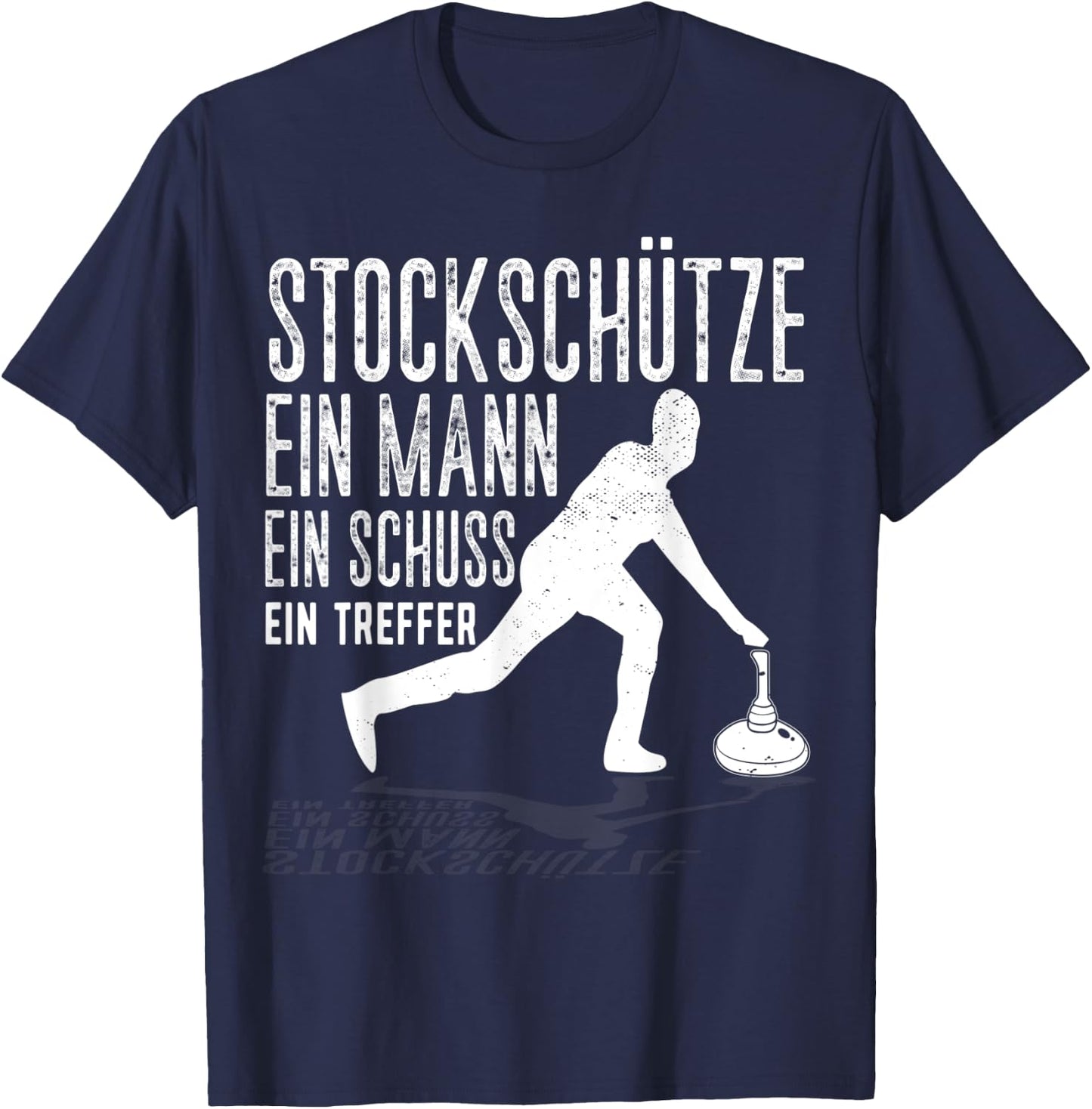 Eisstock Eistockschießen Stockschütze T-Shirt - T-Shirt | Navy