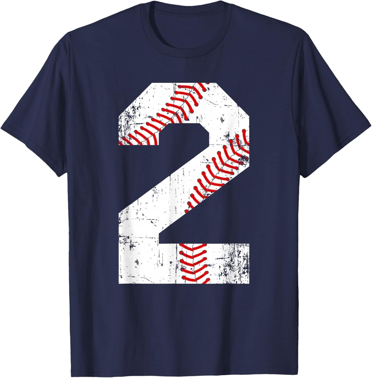 Vintage Baseball 2 Jersey Number T-Shirt - T-Shirt | Navy