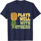 Pineapple Hawaii Tropical Fruit Plays Well With Others T-Shirt - T-Shirt | Navy