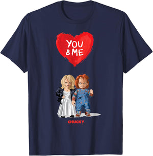 Chucky & Tiffany Blood Red Balloon T-Shirt - T-Shirt | Navy