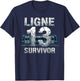 Line 13 Survivor Paris Metro Train Overcrowded Humor Chaos T-Shirt - T-Shirt | Navy