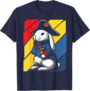 Napoleon Bonaparte Bunny French History Rabbit T-Shirt - T-Shirt | Navy