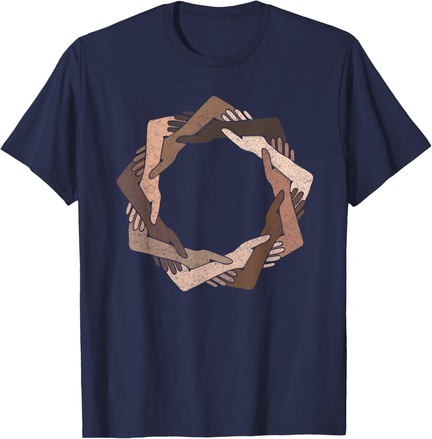 We Are One Human Family Nine Pointed Star - Baha'i Clothing T-Shirt - T-Shirt | Navy