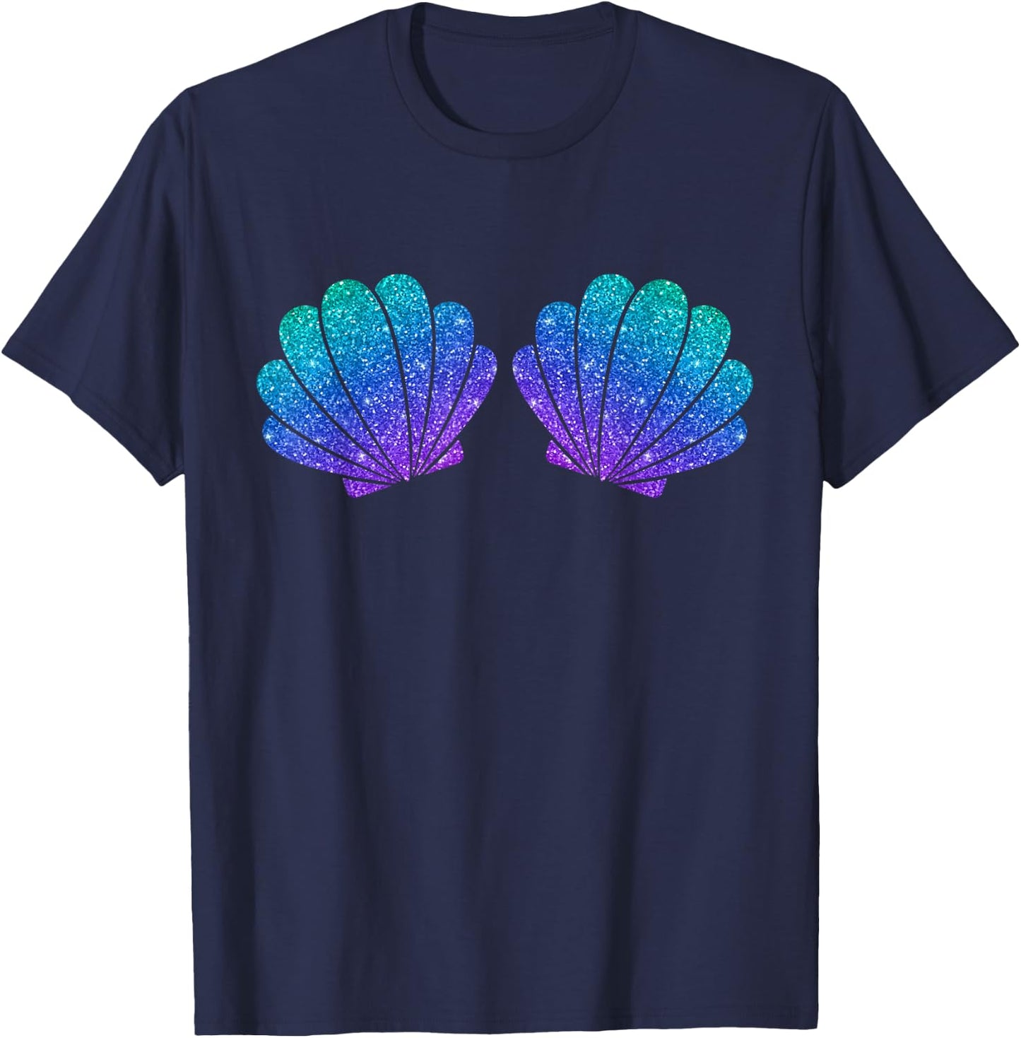 Mermaid Sea Shell Bra Costume T-Shirt - T-Shirt | Navy