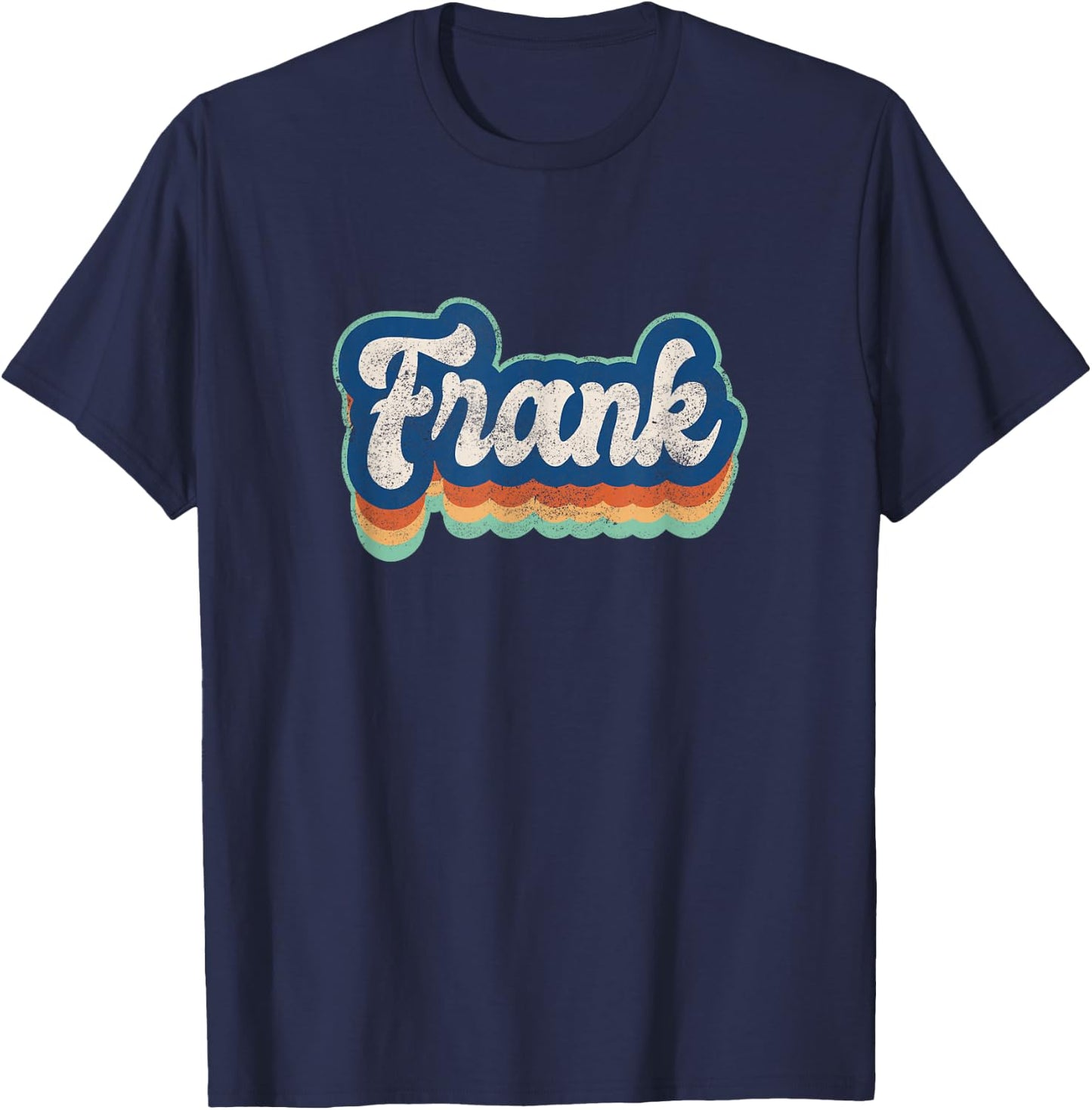 Frank First Name Boy Vintage Style 70s 80s Personalized T-Shirt - T-Shirt | Navy