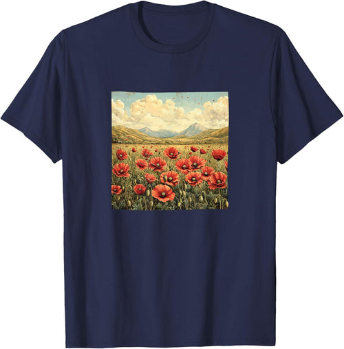 Vintage Landscape with Poppies
