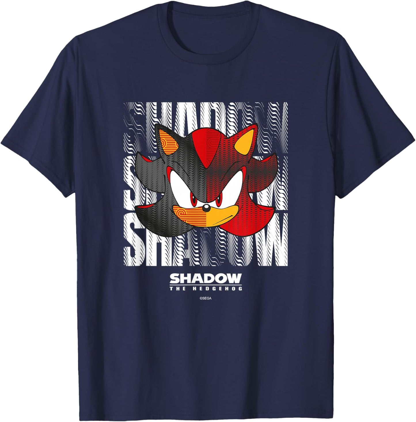 Sonic The Hedgehog, Shadow The Hedgehog - Geomaze T-Shirt - T-Shirt | Navy